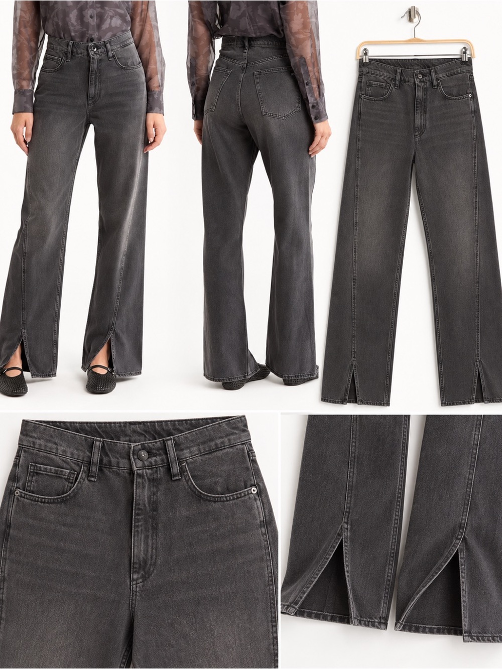 rag & bone Shannon High Waist Split Jeans — Charcoal size 25 NWT - Picture 3 of 9